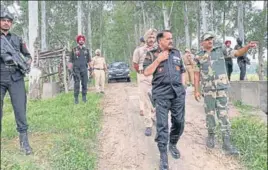  ?? HT ?? ■ ADGP (special operations group) Rakesh Chandra during a search operation in Pathankot on Friday.