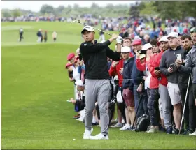  ?? THE ASSOCIATED PRESS ?? Colin Morikawa playing the 9th hole during the JP McManus Pro-Am at Adare Manor, Ireland, Tuesday, July, 5, 2022.