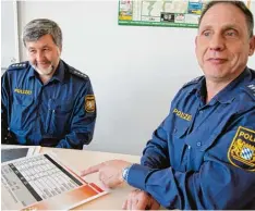  ?? Foto: alf ?? Bad Wörishofen­s Polizeiche­f Thomas Maier (rechts) und sein Kollege Michael Scheßl können es beweisen: Die Polizei macht hier einen guten Job.