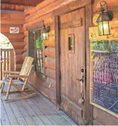  ??  ?? The Cookie Cabin is a literal cabin — complete with a front porch and rocking chairs. It is located in Summerhave­n on Mount Lemmon near Tucson.