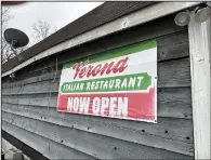  ?? (Arkansas Democrat-Gazette/Sheila Yount) ?? Outdoor sign at Verona Italian Restaurant in Benton