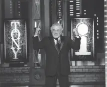  ??  ?? Robert De Niro introduces a performanc­e by Bruce Springstee­n at the 72nd Annual Tony Awards on Sunday.