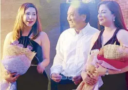  ??  ?? Hemilyn Escudero-Tamayo (left and rightmost), new president of Mutya Ng Pilipinas, Inc. (MPI), with former MPI heads Jacqueline Tan-Sainz and Roberto de Venecia
