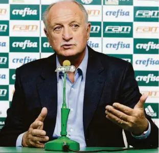  ?? Cesar Greco - 3.ago.18/ag. Palmeiras/divulgação ?? O técnico Luiz Felipe Scolari, 69 anos, tem reestreia marcada para hoje; gaúcho assume o Verdão pela terceira vez na carreira e quer começar com o pé direito