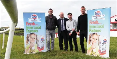  ??  ?? Dingle Races Secretary Denis Murphy, John O’Sullivan of Dawn Dairies (sponsor), Race Committee Treasurer Daniel McCarthy, and Chairman Colm Sayers in Ballintagg­art last week as preparatio­ns for this year’s meeting continued.