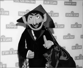  ?? Photo by Evan Agostini/Invision/AP ?? This 2018 file photo shows Sesame Street character Count von Count at Sesame Workshop’s 16th annual Benefit Gala in New York.