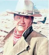  ??  ?? Patriotic cowboy: John Wayne