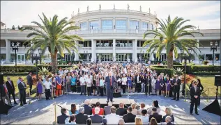  ?? Evan Vucci / Associated Press file photo ?? Donald Trump speaks at a campaign event with employees at Trump National Doral in Miami in October 2016. On Thursday it was annouced that next year’s Group of Seven summit would be held at Doral, sparking an outcry from critics who called it the most blatant example yet of him using the power of his office to boost his business empire.