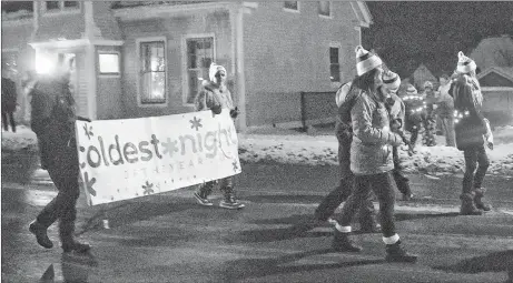  ?? ADAM MACINNIS/THE NEWS ?? Stacey Dlamini said they’ve set a goal of raising $50,000 at this year’s Coldest Night of the Year event which will be held in Pictou County on Feb. 23, 2019. To help kick off the campaign, Roots for Youth took part in the New Glasgow Christmas Parade on Dec. 10.