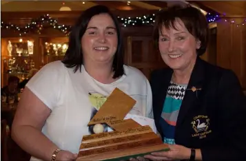  ??  ?? Sorcha Howell, Courtown ladies’ golfer of the year, with lady Captain Eileen Cullen.