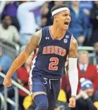  ?? JAY BIGGERSTAF­F/USA TODAY SPORTS ?? Bryce Brown and Auburn enter the Final Four with the longest current men’s basketball winning streak at 12 games.