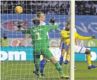  ??  ?? MAG-IC City’s Jacques Maghoma scores the third goal