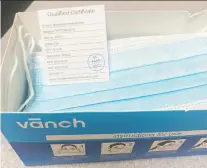  ??  ?? A group of Alberta doctors says a brand of masks provided to them does not offer adequate protection against the coronaviru­s.