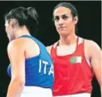  ?? AP/ PTI ?? Algeria’s Imane Khelif ( right) and Italy’s Angela Carini after their bout on Thursday.