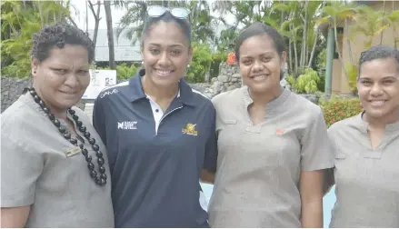  ??  ?? From left: Litiana Jope, Maria Lutua, Eleni Tavaga and Tevita Tuitubou at the Tanoa Internatio­nal Hotel in Nadi over the weekend.