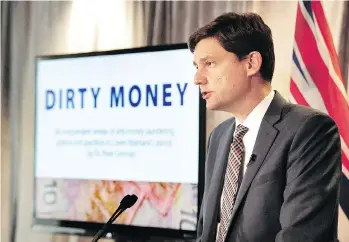  ?? NICK PROCAYLO ?? Attorney General David Eby says the NDP government has already adopted nine of 48 recommenda­tions from a new independen­t report in an effort to combat money laundering in B.C. casinos.