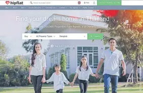  ??  ?? Hipflat has a combined 340,000 listings in Bangkok and Singapore from 40,000 agents and landlords, with 55% being rentals and the rest homes for sale.