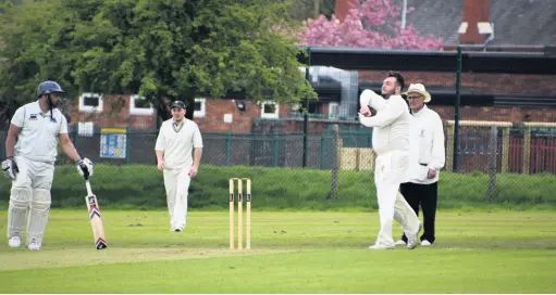  ?? Stewart Conway ?? Runcorn Cricket Club first XI all-rounder David McNamara – pictured bowling – helped with bat and ball as the team managed to avoid defeat in the League for the first time this season last Saturday at leaders Lindow.