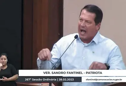  ?? REPRODUÇÃO ?? Sandro Fantinel destilou frases racistas e xenofóbica­s durante sessão da Câmara de Caxias do Sul