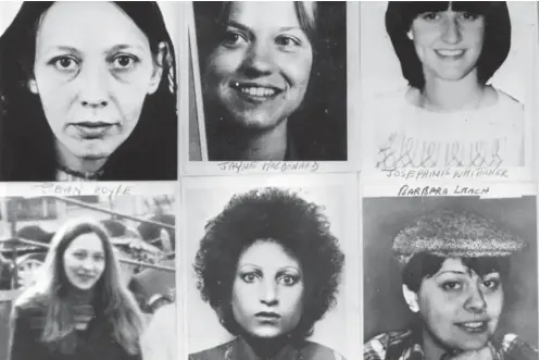  ?? PHOTO: ?? Six of the women murdered by Peter Sutcliffe, known as the Yorkshire Ripper. Top left to right; Vera Millward, Jayne MacDonald, Josephine Whittaker and bottom left to right; Jean Royle, Helga Rytka and Barbara Leach Keystone/Getty Images