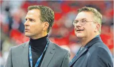  ?? FOTO: DPA ?? In der Kritik: Teammanage­r Oliver Bierhoff (li.) und DFB-Präsident Reinhard Grindel.