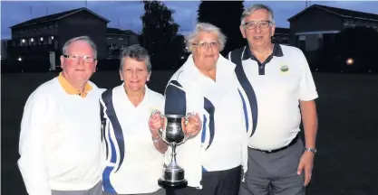  ??  ?? Mixing it up Halfway bowling club mixed rink winners Iain Firth, Margaret Lynn, Fiona Firth and Jim Lynn