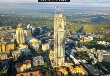  ??  ?? THE LEONARDO won’t just be the tallest building on the continent when it is completed in the next few months, but it boasts a host of other firsts. For instance, said Patrick McInerney, director of Co-Arc Internatio­nal Architects, it is the first time that a skyscraper of this magnitude was fully designed by a South African company.