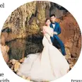  ?? Photo / Liu Zongyuan ?? Celebritie­s Nicky Wu and Liu Shishi at Waitomo caves.