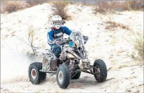  ??  ?? SA’s Brian Baragwanat­h finished third in the quad category on his Yamaha.