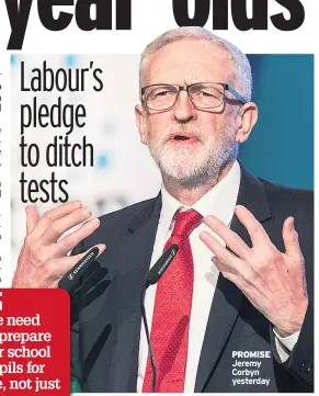  ??  ?? PROMISE Jeremy Corbyn yesterday