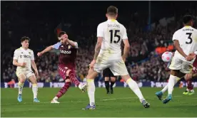  ?? Images ?? Calum Chambers fires home Aston Villa’s third goal against Leeds. Photograph: Stu Forster/Getty