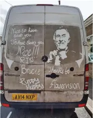  ??  ?? Didn’t he do wheel: The van driver’s tribute