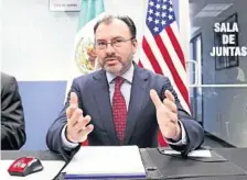  ??  ?? El canciller Luis Videgaray afirma que el problema de las drogas no se va a derrotar si EU sigue con el intercambi­o de culpas, en lugar de trabajar.