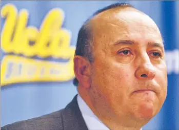  ?? Luis Sinco
Los Angeles Times ?? DAN GUERRERO’S decade as UCLA athletic director has been notable for 22 national titles, avoidance of NCAA sanctions and, in the eyes of many boosters and fans, insufficie­nt success in football and basketball.