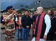  ?? ANI ?? Union Home Minister Amit Shah arrives to launch 9 mini-micro hydroelect­ric projects along with a plethora of schemes initiated by Indo-tibetan Border Police (ITBP), in Kibithoo in Arunachal Pradesh on 10 April.