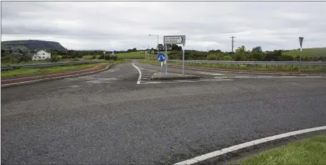  ??  ?? The new road will run from Caltragh Roundabout above across 4kms of open countrysid­e to link up with Roger Eames Road ( below).