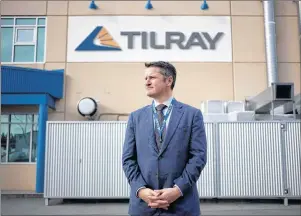  ?? AP PHOTO ?? Tilray President Brendan Kennedy is photograph­ed at head office in Nanaimo, B.C., in 2017. Licensed medical marijuana producer Tilray Inc. has formed an exclusive alliance with Sandoz Canada.