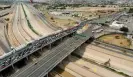  ?? ?? An aerial view of the Bridge of the Americas in El Paso Texas in 2016. Photograph: James Tourtellot­te/US Customs and Border Protection