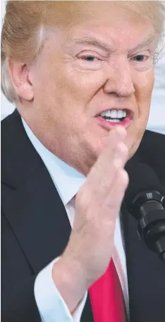  ?? Picture: AFP ?? US President Donald Trump speaks with state governors in the state dining room at the White House yesterday.