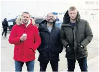  ??  ?? Paddy McGuiness, Chris Harris and Freddie Flintoff presenting new series of Top Gear.