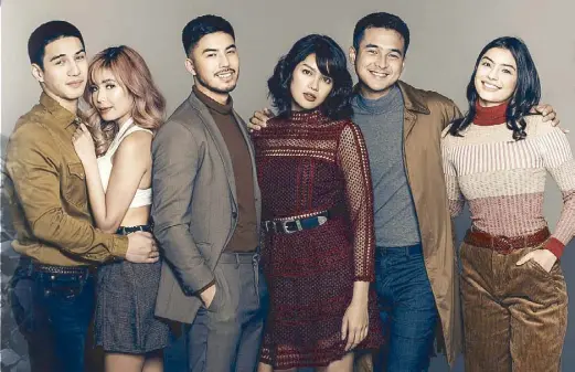  ??  ?? Tony (third from left) with co-stars (from left) Albie Casiño, Myrtle Sarrosa, Jane Oineza, Jerome Ponce and Thia Thomalla