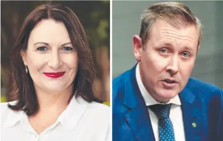  ?? ?? RACE IS ON: New polling has suggested the primary votes of Groom’s Labor candidate Gen Allpass and LNP MP Garth Hamilton.