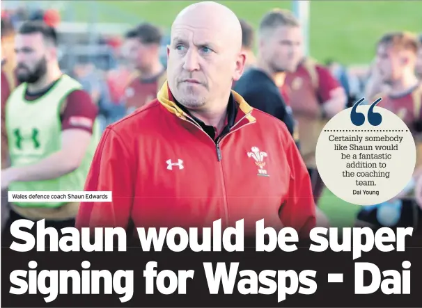  ??  ?? Wales defence coach Shaun Edwards