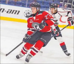  ?? SUBMITTED PHOTO ?? Sydney’s Derek Gentile, shown here in action against the Rouyn-Noranda Huskies, made the Québec Remparts as a 16 year old.