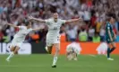  ?? Tom Jenkins/The Guardian ?? Alessia Russo celebrates England’s final triumph at Euro 2022, her breakthrou­gh internatio­nal tournament. Photograph: