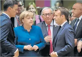  ?? AFP ?? Diálogo. Angela Merkel y Emmanuel Macron, ayer, en Bruselas.