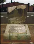  ?? THE FREE LANCESTARV­IAAP ?? A historic pre-Civil War auction block for slaves and property was removed from a downtown street corner by the city of Fredericks­burg, Va., on Friday.