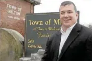  ?? SARATOGIAN FILE PHOTO ?? Milton Town Supervisor Dan Lewza stands at the Milton Center Town Hall in this 2011photo.