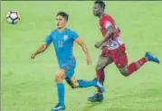  ?? PTI ?? India captain Sunil Chhetri in action against Kenya on Monday.