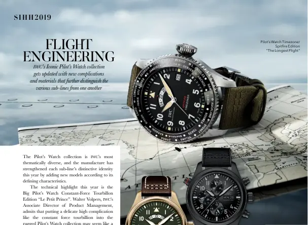  ??  ?? Pilot’s Watch Timezoner
Spitfire Edition “The Longest Flight”